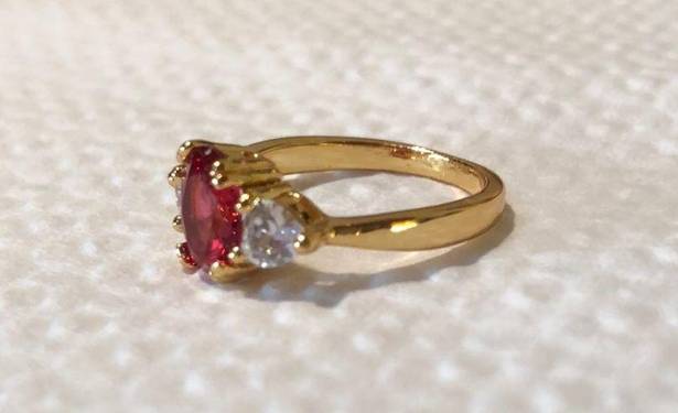 Ruby New Lab-Created  Gold Filled Ring Size 5