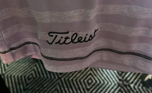 FootJoy Titleist small long sleeve gold shirt. Purple. EUC.