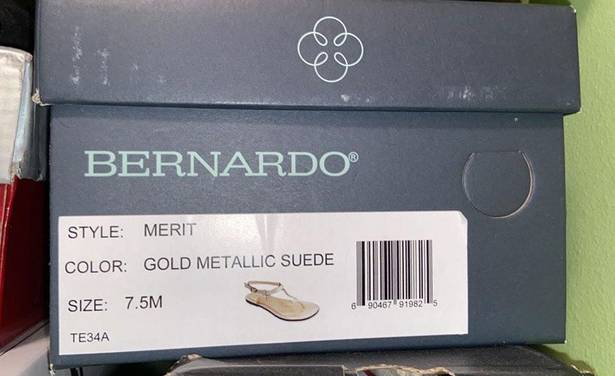 Bernardo Metallic Gold Sandals 