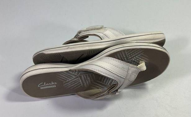 Clarks Collections by  Gray White Flip Flop Thong Slip On Sandals US Size 7