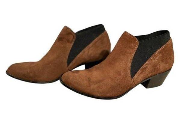 Via Spiga  Brown Suede w/ Black Elastic Booties Size 8.5 M