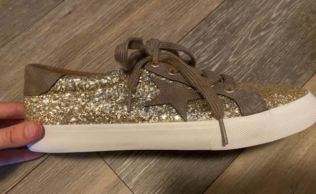 Not Rated Gold Glitter  Sneakers - Size 10