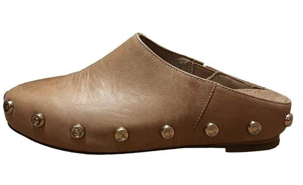 Kelsi Dagger  Brooklyn Studded Leather Slip On Mules Tan Size 5.5