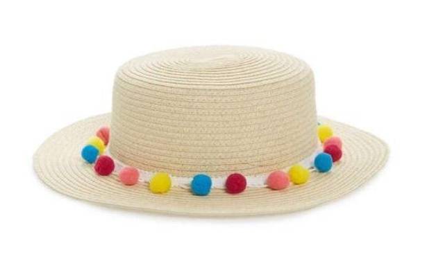 BP  Pom Band straw boater hat. One size