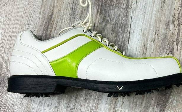 Callaway  CG Sport W206 Thin Saddle White Green Golf Shoes Ladies 6.5 Teen Jr