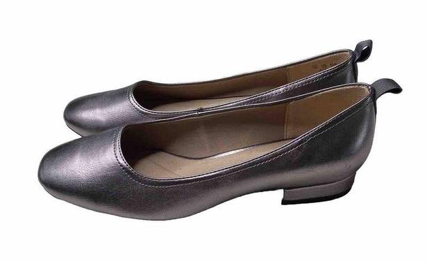 Life Stride  Cameo Gunmetal Metallic Gray  Casual Slip On Ballet Flats Size 8 M