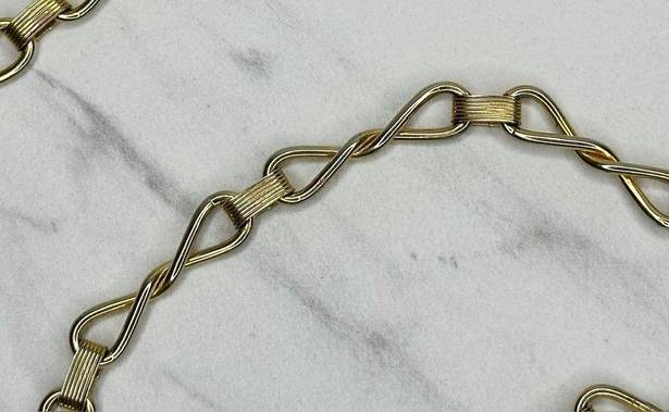 infinity Vintage  Twist Gold Tone Metal Chain Link Belt Size Small S Medium M