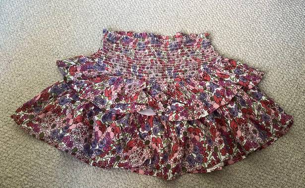 Floral Ruffled Mini Skirt Multi