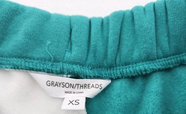 Grayson Threads  Women's Size XS Lounge Sweat Fleece Shorts Green White