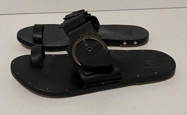 Buckle Black Beek Swift Handmade Leather Toe Ring  Sandals Size 6