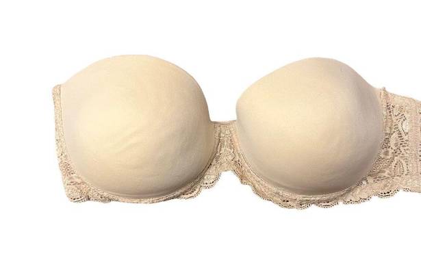 Secret Treasures  Cream Strapless Lace Bra Size 36C