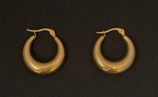 18K Gold Plated Chunky Hoop Earrings for Women