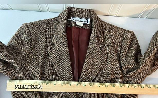 Brooks Vintage Bobbie  Brown Tweed Blazer Size 9 / 10 EXCELLENT Retro Business