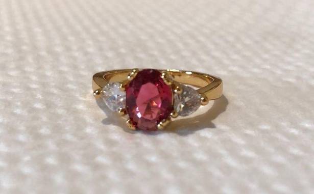 Ruby New Lab-Created  Gold Filled Ring Size 5