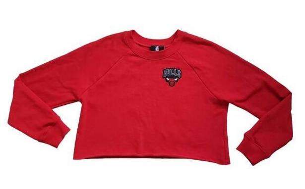 Nba Chicago Bulls Crop Sweatshirt Womens Large Embroidered Pullover  Basketball