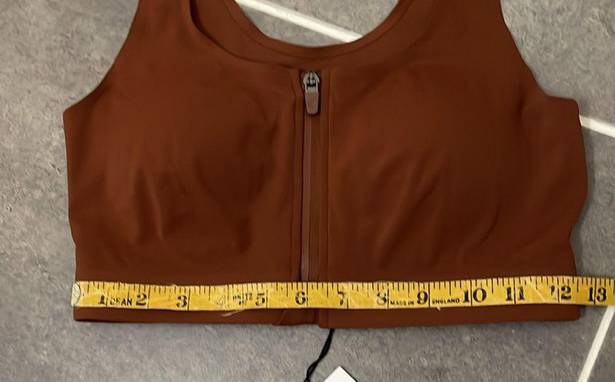 Zyia  Active Coffee Front Zipper Access Bra size XS