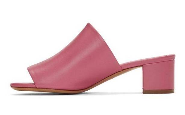 L.A.M.B. Mansur Gavriel Leather Mules Slides Bubblegum Pink Sz:38.5