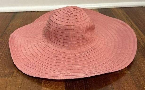 Pacific&Co August Hat  Packable Sun Beach Garden Hat Pink Polyester Wide Brim