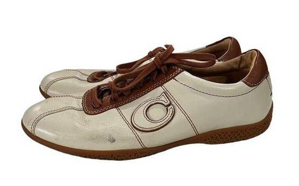 Coach Vintage  Serena Womens Low Top Ivory Leather Lace up Sneaker Size 8M