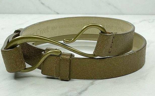 Coldwater Creek  Gold Genuine Leather Hook Buckle Belt Size Small S Medium M