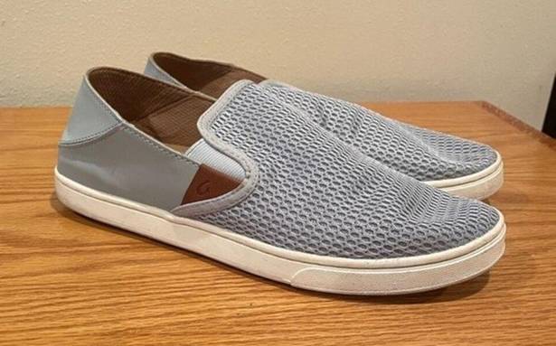 Olukai  Pehuea Gray Blue Mesh Slip On Convertible Sneakers Shoes Women's 9.5