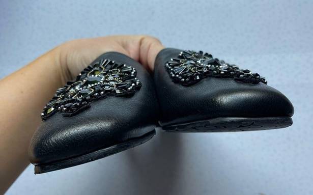 Brighton  Prism Embellished Black Leather Mules Size 9 NEW