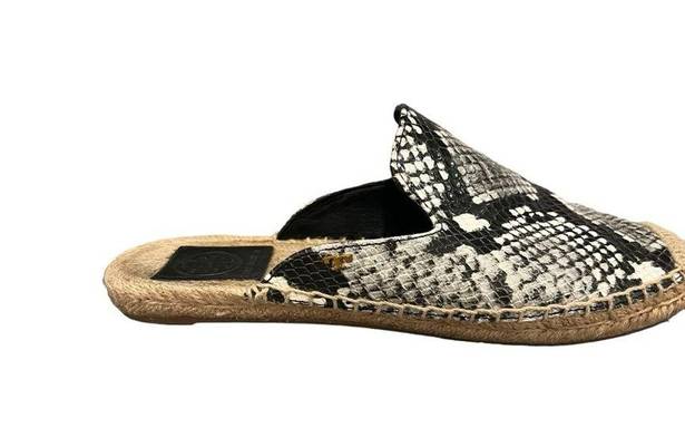 Tory Burch  Max Snake Print Leather Espadrille Slide Mule