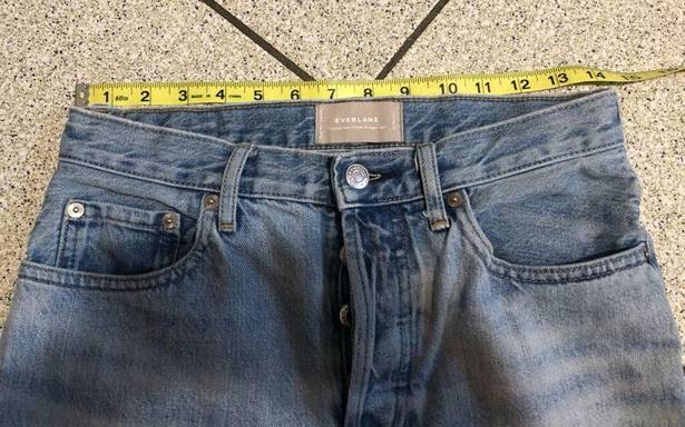Everlane  the High Rise Cheeky Straight Jean Light Wash Button Fly Size 26 Waist