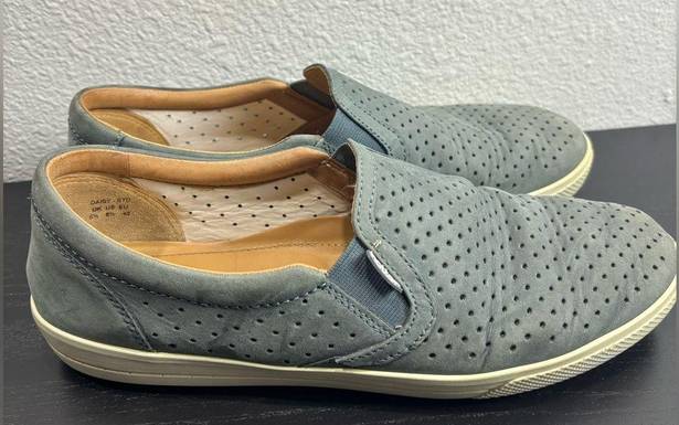 Daisy Hotter  Women's Blue Gray Perforated Slip On Comfort Sneaker Shoe Size 8.5