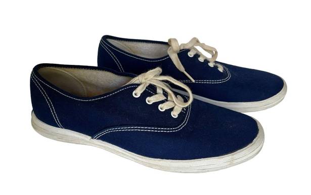 Keds Original Lace Up Sneakers Women's 8.5 Shoes Navy Blue Canvas WF34200 $55