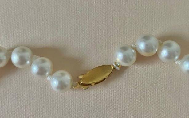 American Vintage Vintage “Clementine” White Knotted Pearl Necklace 19” Gold Marquis Fishhook Classic