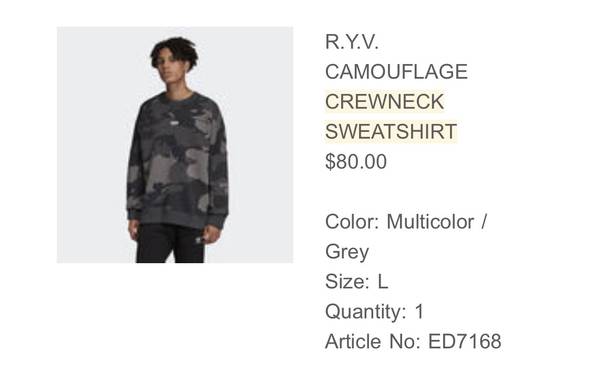 Adidas Camo Crewneck