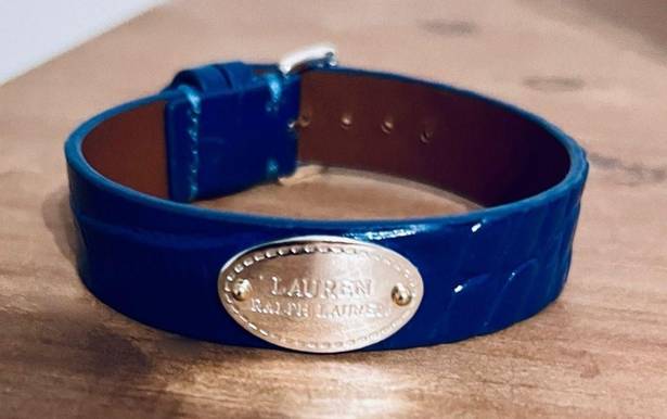 Ralph Lauren NWOT  Crocodile Texture Blue Cuff Bracelet