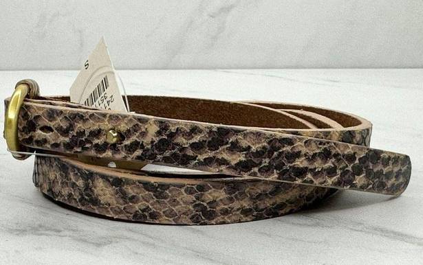 Talbots  Snake Print Embossed Skinny Genuine Leather Belt Size Small S