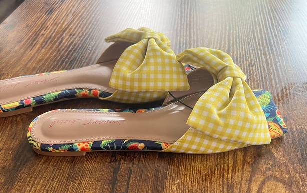 Betsey Johnson Fruit Gingham Bow Sandals