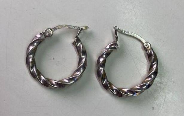 Twisted Vintage 925 Silver  Hoop Earrings