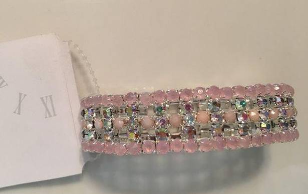 The Row Pink & Crystal Elastic Multi Bracelet