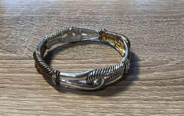 Twisted Silver and Gold Mixed Metal  Cable Bracelet