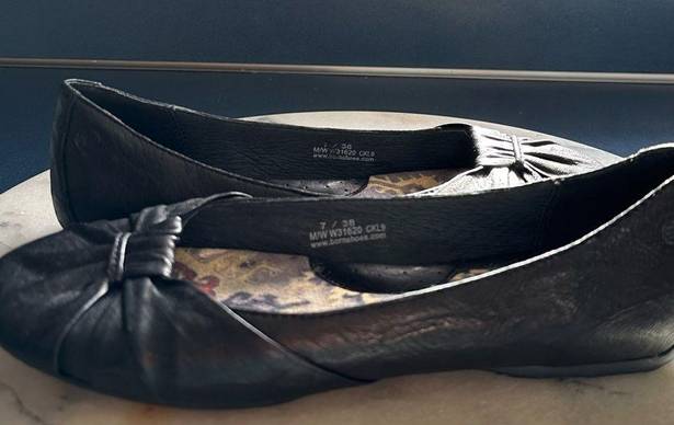 Krass&co Born Lily Top Knot Ballet Black Round Toe Flats Padded Sole SZ 7 Good …