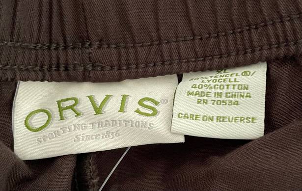 Orvis NWT  Brown Pull On Elastic Waist Tencel Pants, size XL