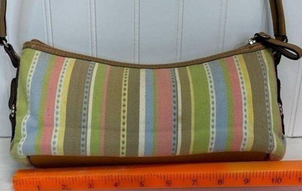 Relic Vintage  90s Y2K Striped Mini Baguette Bag stripes pastel purse