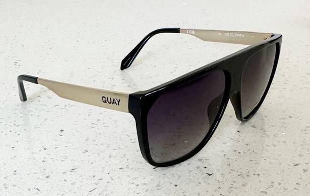 Quay Australia  No Curfew Oversized Shield Sunglass Black Polarized