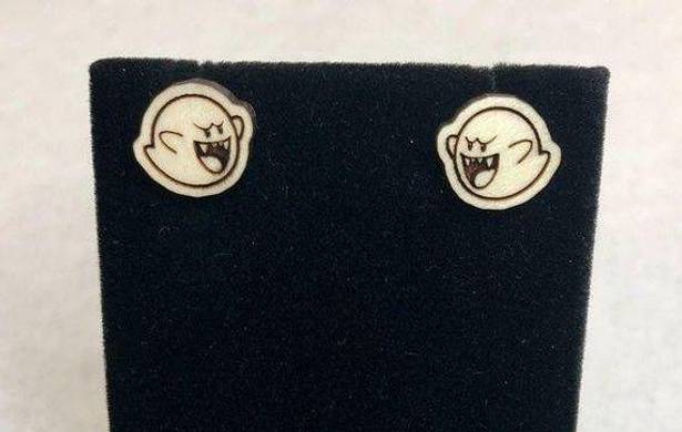 Nintendo Super Mario Boo Wood Stud Earrings