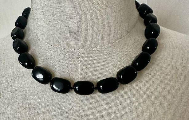 Onyx black  beaded necklace