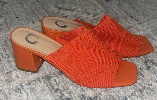 Orange Heeled Mule Sandal Size 8.5