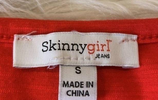 Skinny Girl  stretch slub jersey knit side ruched tank top red S