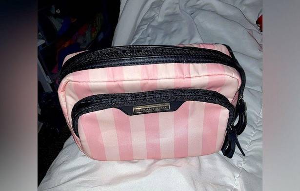 Victoria's Secret Victoria’s Secret Pink Striped Cosmetic Bag