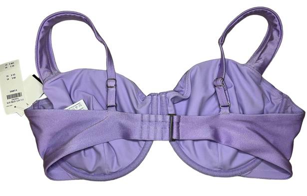 Abercrombie & Fitch Wide Strap Pleated Underwire Bikini Top Size XL Purple Swim