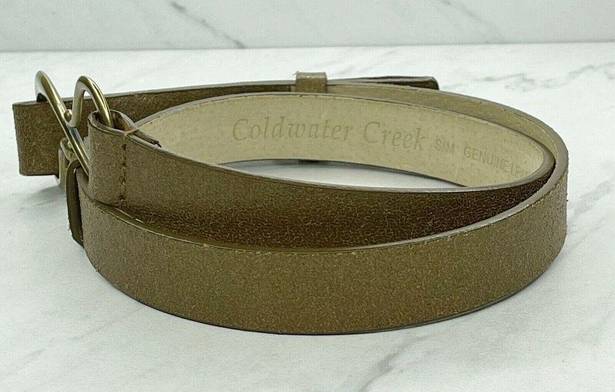 Coldwater Creek  Gold Genuine Leather Hook Buckle Belt Size Small S Medium M