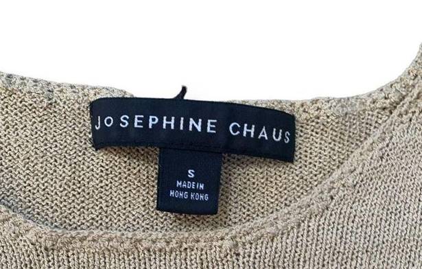 Josephine Chaus Vintage  Sweater Neutral Pullover Knit Sleeveless Tan Scoop Neck